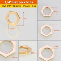 황동 육각 잠금 너트 파이프 피팅 플랜지 1/8 "1/4" 3/8 3/4 1.2 "BSP 암나사 생크 캡, 02 1I4 Inch