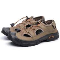 남성 여름 발편한 가죽 미끄럼 방지 아웃도어 샌들 캐쥬얼 트레킹 등산 비치슈즈