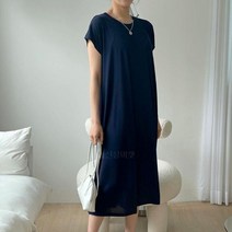 여자 여름 2부 반팔 민소매 롱 원피스