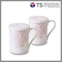 [한국도자기] 국화문 뚜껑 머그컵 세트 2p