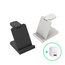 우승테크 3in1 고속 무선충전기 거치대 삼성 갤럭시 아이폰 애플워치 갤럭시워치 QC3.0 충전기 WL-31, 화이트 (애플워치)