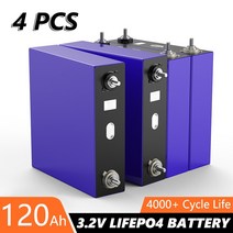배터리팩 4pcs catl lifepo4 셀 3.2v 120ah 충전식 리튬 이온 배터리 evrvboatsolar 용 딥 라이프 사이클, 2개