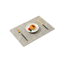 라데코 내츄럴 스퀘어 가죽 식탁매트 2매 세트, 라이트 그레이