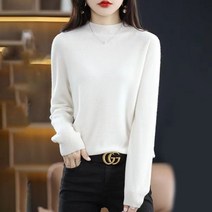 YUEWAN 여성 하프넥 반목 니트