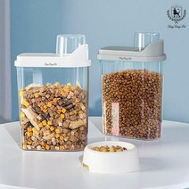 [딩동펫(펫)] 딩동펫 반려동물 투명밀폐사료통 2.5L, 투명밀폐사료통_화이트