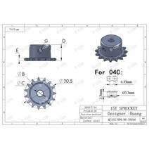 기어 부품 체인 호환 톱니 1 pcs 04c 15 치아 스프로킷 보어 8mm 금속 파일럿 모터 롤러 드라이브 25h 15t 2 