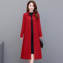 로브가디건 황금가면 이효리로브 윈드 브레이커 여성 한국어 버전 아이스 플라워 벨벳 버튼 코트 무릎 옷깃 대형 중년 어머니 기질 롱 39
