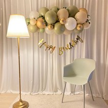 [3시전당일발송] DIY 구름 풍선 가랜드 올리브 벌룬클라우드 생일파티 브라이덜샤워 베이비샤워 파티용품 환갑 팔순 풍선장식, 풍선가랜드+손펌프+캘리생일가랜드