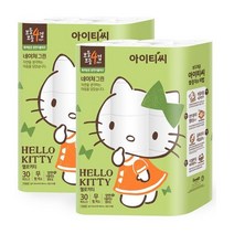 헬로키티 네이처그린 4겹 화장지 (20M 30롤x2팩) 총 60롤, 단품