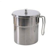 스텐 음식물 쓰레기통-배수형 1.3L 뚜껑 손잡이