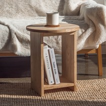 피토니아 가구 라스텐 원형 협탁 사이드 테이블 스툴 내추럴