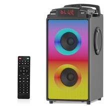 BOHINI TWS 라우드 블루투스 스피커 60W 강력한 사운드와 무거운 베이스가 있는 파티 스피커 풀 스크린 다채로운 조명 24시간 재생 AUX USB 재생 야외 가정