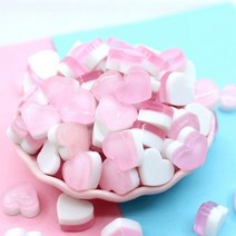 레인보우 젤리 러브 하트 솜사탕 플라스틱 모형 캔디 DIY 액세서리 아트 장난감 쥬얼리 10 개, 분홍색
