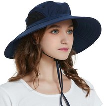 EINSKEY 남성여성용 햇빛 차단 모자 방수 와이드 버크 버킷 자외선 부니햇 낚시 하이킹 정원 해변용, 01 Navy Blue (Classic)