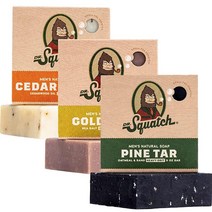 [정품] Dr. Squatch 남성용 천연 바 비누 3바 버라이어티 팩 파인 타르 시, Pine Tar/Cedar Citrus/Gold Mos
