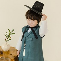 지호 카키 쾌자(백일 1세-15세) 남아한복 유아한복 아기한복 색동마루 키즈한복 돌한복