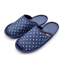 쿠션마루 데님 도트쿠션실내화 청스타일 거실실내화 쿠션슬리퍼 층간소음방지실내화