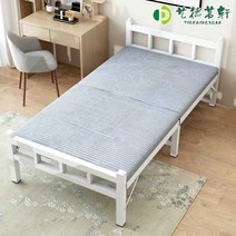 좁은방침대 원룸 기숙사 철제 오피스 싱글 침대 화이트 너비 90cm, 강화되고 조용한 (사각 튜브) 폭 80cm 실버