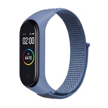 하푼 샤오미 미밴드7 나일론 루프 벨크로 스트랩, 아쿠아블루