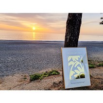 존재감아트 금박인쇄 해바라기 액자 노란 금빛 기운 돈들어오는 그림 A2사이즈, 플라스틱 우드 색상