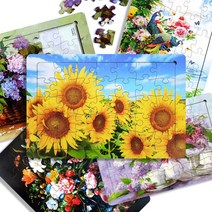 ( L사이즈 ) 풍경화 35피스 예방 목재 효도 판퍼즐, 11. 해바라기 화병