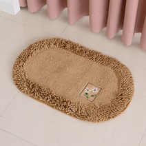 사랑예감 버블 극세사 플라워 발매트(원형), 브라운