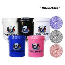 하이글로씨 세차버킷 18L 세트 물통+가드 다용도 워시버킷, 투명+블랙(301_307)