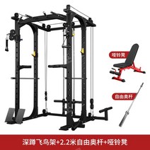 파워렉 스미스머신 종합 올인원 코어 웨이트 벤치프레스 홈짐 멀티 스쿼트 랙, 스쿼트플라이랙+2.2+덤벨벤치