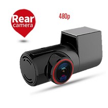SAMEUO-U2000 자동차 대시캠 4K UHD 2160P카메라 레코더 24 시간 주차, 16G, Rear camera 480P