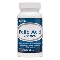 GNC 엽산 Folic Acid 400mcg 100베지캡슐, 기본, 1개
