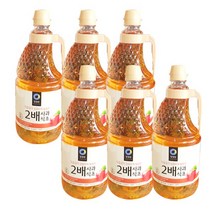 청정원 2배 사과식초, 6개, 1.8L