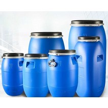 PE 드럼통 원형 젓갈통 플라스틱 김장 통 용기 수거통, 120L 검정색