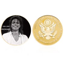 마이클 잭슨 기념 동전 도 속 도전 기념품 팬 수집품 화, [01] Gold 1