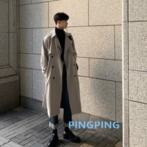 키작은남자코트 남성 겨울 누빔 롱 오버핏 사이즈