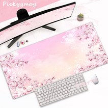 핑크 벚꽃 마우스 패드 가정용 컴퓨터 테이블 대형 Pc 아트 사쿠라 키보드 러그 데스크 매트 사무실 액세서리, 400x800x2mm, WA00094 (2)