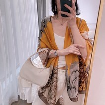 여름스카프 봄스카프 자수스카프 간절기스카프 화려한스카프 실크 스카프 에어컨 방 치파오와 목도리 여름 얇은 고급 스카프 어머니