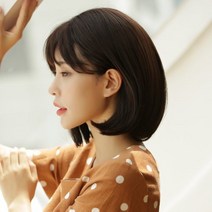 여성 고열사 패션 기본 항암 통가발 칼단발 스타일 (가발망 증정), 내츄럴브라운