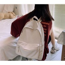 남녀 공용 학생 캐주얼 캔버스 무지 백팩