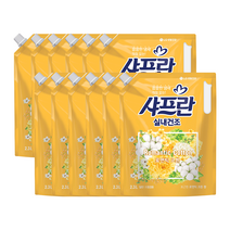 샤프란 실내건조 고농축 섬유유연제 로맨틱 코튼 2.3L 리필, 12개