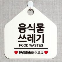 제제데코 재활용 분리수거 외출중 영업중 휴무 셀프 식당 매장 화장실 금연 안내판 안내표지판 제작주문 304음식물쓰레기분리 오각20cm, 304음식물쓰레기분리 오각형 단면(포맥스 화이트+문구 블랙), 1개