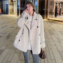 보아 코트 여자 박시 기모 두꺼운 겨울 코트