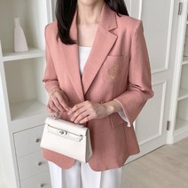 브이와이 여자 크로쉐 모직 들러리룩 출근룩 색상 자켓