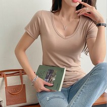 [나크21] (55~88) 쭉쭉 늘어나는 베이직 브이넥티 KOA-T-20