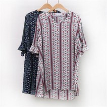 빅사이즈사랑해요 A031L104 에스닉레이온블라우스 IR