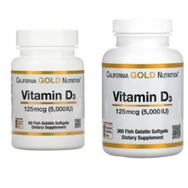 캘리포니아골드 뉴트리션 Vitamin D3 비타민D3 2000IU 5000IU 90정 360정, 2000 IU