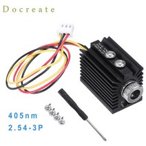 레이저커팅기 CNC 조각기 레이저 모듈 블루 바이올렛 도트 405nm 100180300mW 2.543P 가변 초점 TTLPWM 변조 (DIY 용 방열판 포함), 100mW