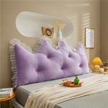 여야 러블리 공주풍 프린세스 아이방 꾸미기 레이스 등받이 허리 벨벳 쿠션 침대 벽 헤드보드 허리 더블 싱글 침실 침대 헤드레스트 긴사이즈 롱쿠션, Q