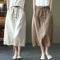 tagi 여름 여성 스커트 린넨 롱스커트 치마 빅사이즈