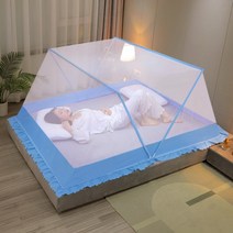 [에몬][국내배송] 펴자마자 원터치 모기장 사각 폴딩 1인용 2인용 침대 가정용 야외용 유아용 캠핑용, 미니(60 X 115), 연지색