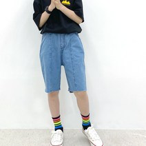 카리온 국내제작 밴딩 청 반바지 주니어 여아 남아 초등학생